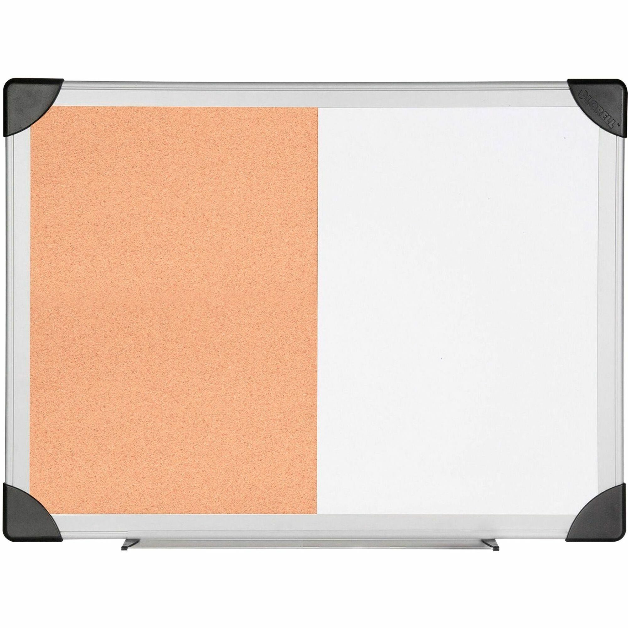 Lorell Combo Dry-Erase/Cork Board - 18" Board Height x 24" Board Width - Natural Cork Surface - Self-healing - Aluminum Frame - 1 Each