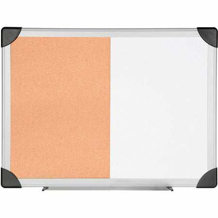 Lorell Combo Dry-Erase/Cork Board - 24" Board Height x 36" Board Width - Natural Cork Surface - Self-healing - Aluminum Frame - 1 Each