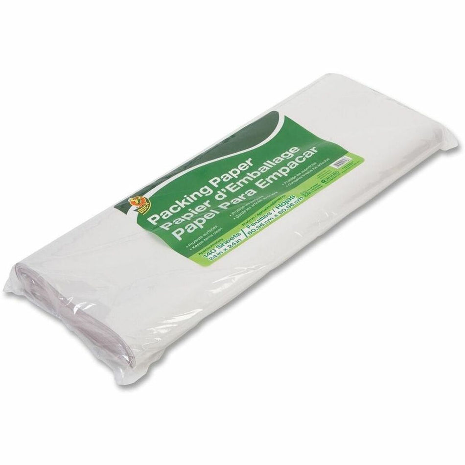Duck Brand Packing Paper - 24" Width x 24" Length - 5.43 lb Basis Weight - White - 120 / Pack
