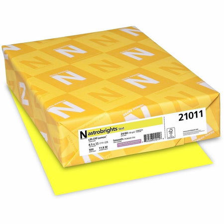 Astrobrights Color Paper - Lemon - Letter - 8 1/2" x 11" - 24 lb Basis Weight - Acid-free, Lignin-free - Lemon (Yellow) - 500 / Ream