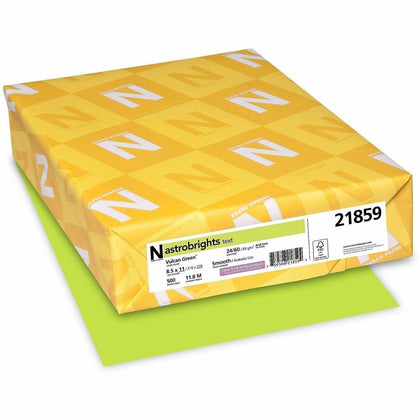Astrobrights Color Copy Paper - Vulcan Green - Letter - 8 1/2" x 11" - 24 lb Basis Weight - Smooth - Acid-free, Lignin-free, Heavyweight - Vulcan Green - 500 / Ream