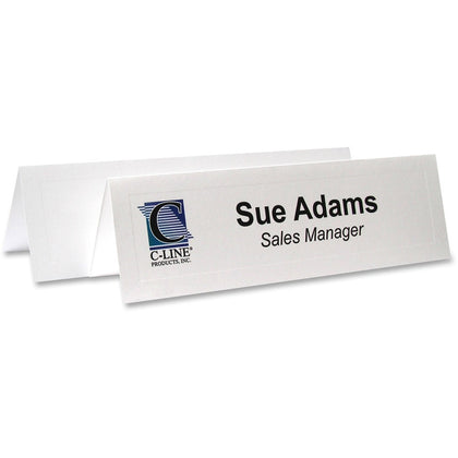 C-Line Embossed Cardstock Name Tents: White Letter Size - 100/Box - Tent & Placement Cards