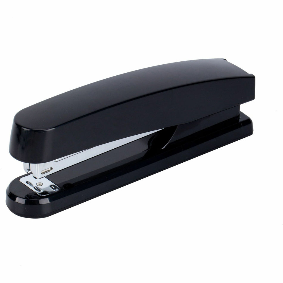 Business Source Full-strip Plastic Desktop Stapler - Staples Upto 20 Sheet of 20lb Paper - Holds Upto 210 Staple - Full Strip - Staple Size: 0.25" - Black - Plastic, Metal - 1 Each