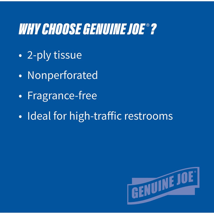 Genuine Joe Jumbo Dispenser Roll Bath Tissue - Alternate-Image1