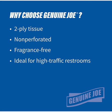 Genuine Joe Jumbo Dispenser Roll Bath Tissue - Alternate-Image1