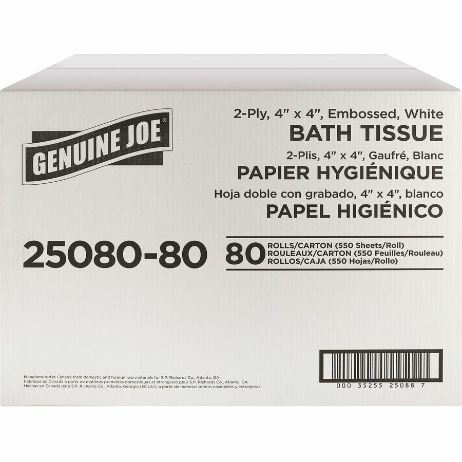 Genuine Joe Embossed Roll Bath Tissue - Left