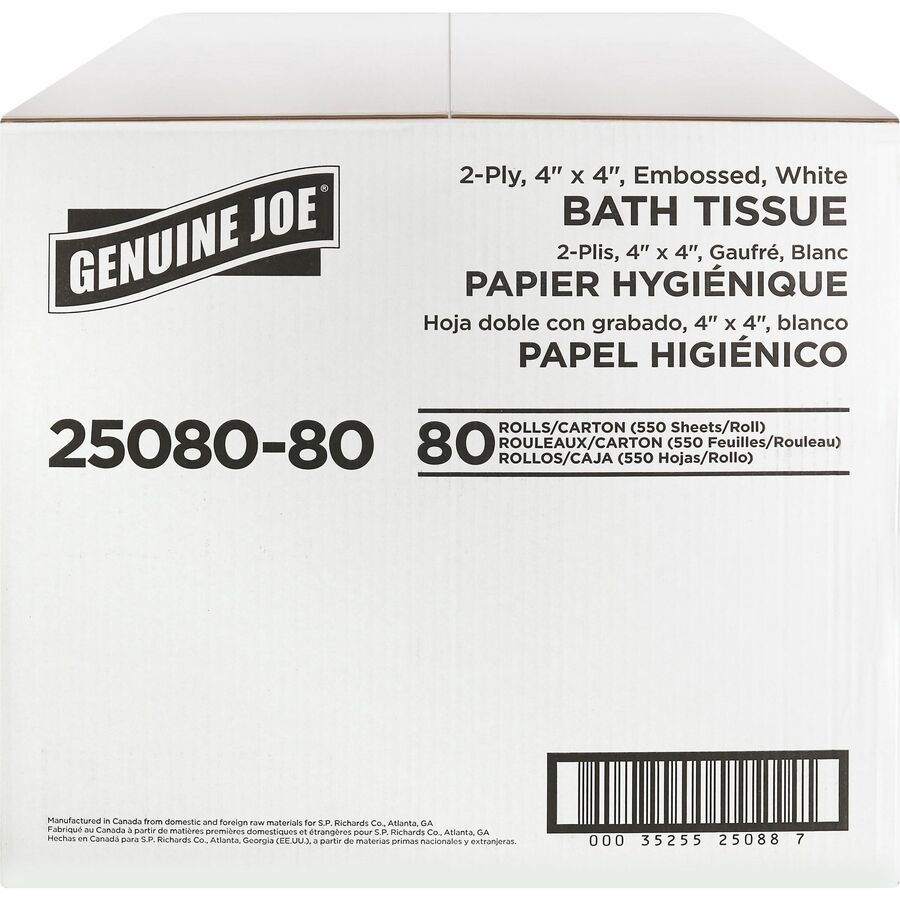 Genuine Joe Embossed Roll Bath Tissue - Right