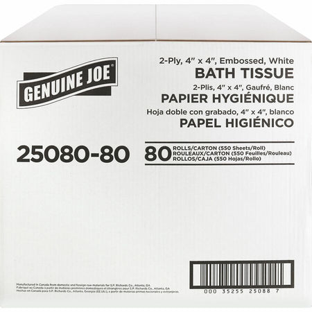 Genuine Joe Embossed Roll Bath Tissue - Right