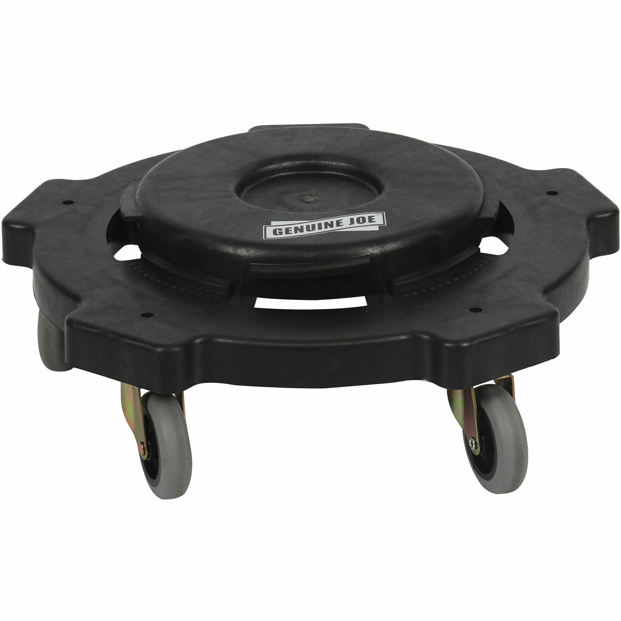 Genuine Joe 17.9’’ Round Dolly - 5 Casters - 3’’ Caster Size - Resin - 6.30’’ Height - Black - 1 Each - Hand Trucks &
