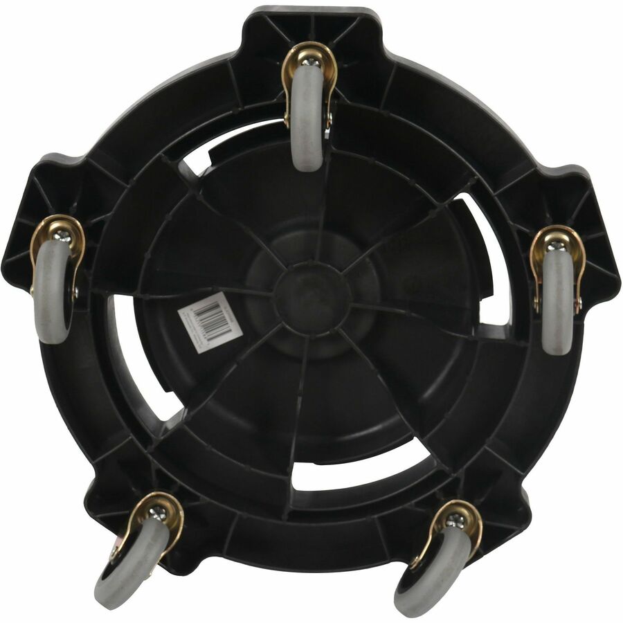 Genuine Joe 17.9’’ Round Dolly - 5 Casters - 3’’ Caster Size - Resin - 6.30’’ Height - Black - 1 Each - Hand Trucks &