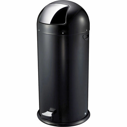 Genuine Joe Pedal Receptacle Bin: 13.5 Gal Easy-to-Clean Steel Bin - Waste Containers & Lids