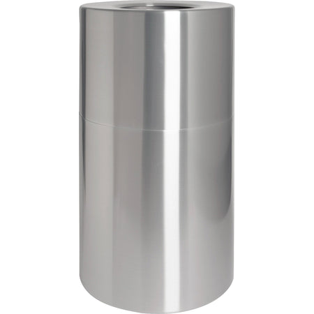 Genuine Joe Classic Cylinder Waste Receptacle - 35 gal - Weather/Fire/Leak Proof - Containers & Lids