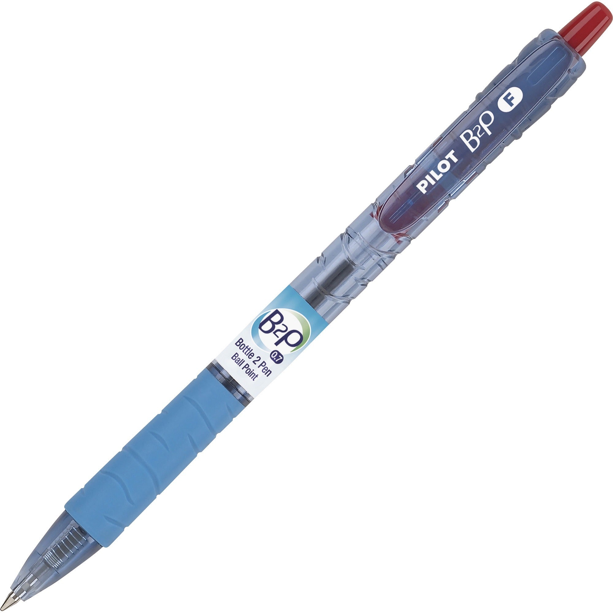 Pilot Bottle to Pen (B2P) B2P Recycled Retractable Ballpoint Pens - 0.7 mm Fine Pen Point - Refillable - Retractable - Red Ink - Gel-based - Plastic Barrel - 1 Dozen