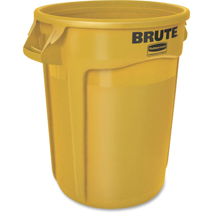 Rubbermaid Commercial Brute 32-Gallon Vented Container - Heavy Duty Yellow Bin - Waste Containers & Lids