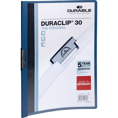 DURABLE DURACLIP Letter Report Cover - 8 1/2" x 11" - 30 Sheets Capacity - Vinyl, Steel - 1 Each