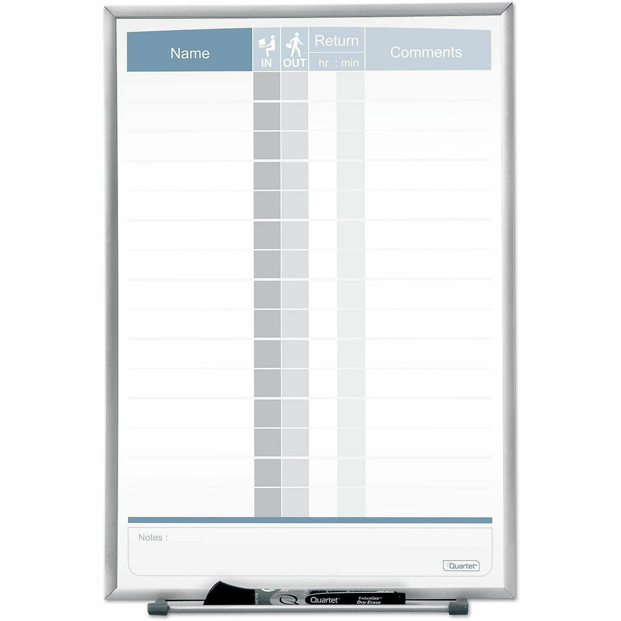 Quartet Matrix 15-employee In/Out Board - 2000