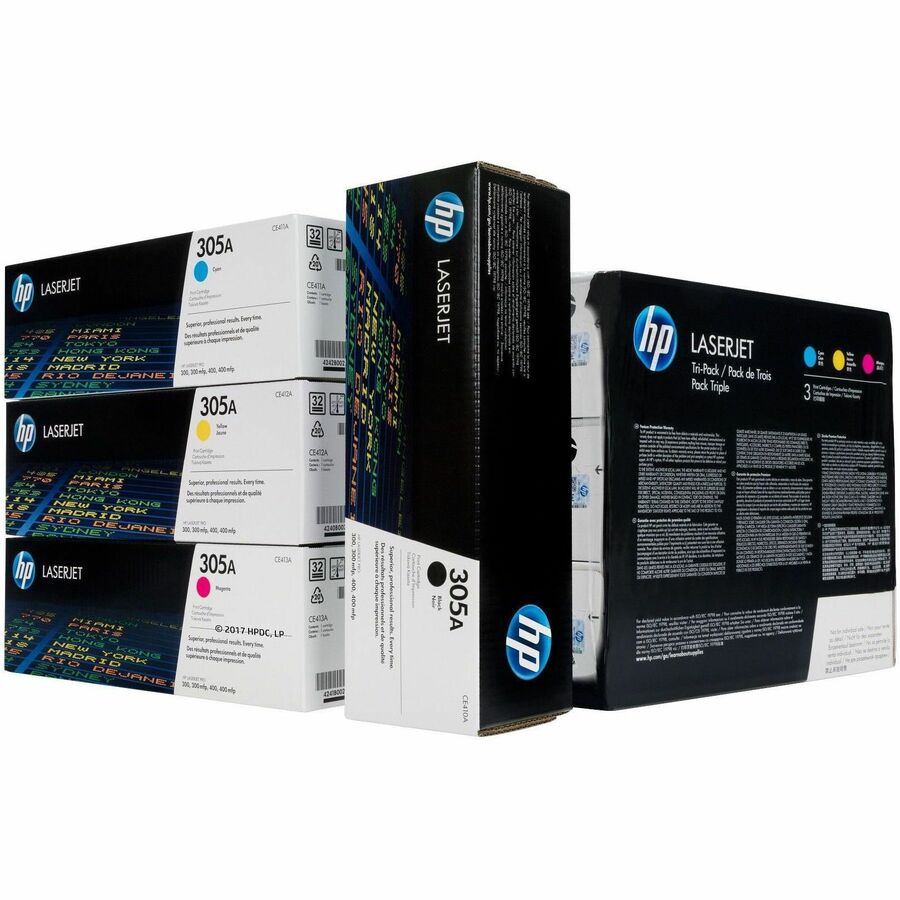 HP 305A (CE412A) Original Standard Yield Laser Toner Cartridge - Single Pack - Yellow - 1 Each - Alternate-Image2