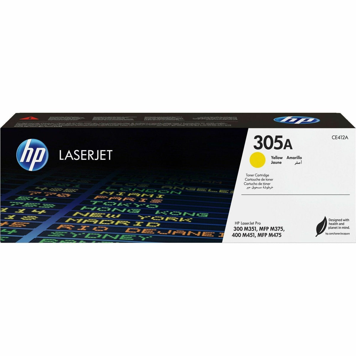 HP 305A (CE412A) Original Standard Yield Laser Toner Cartridge - Single Pack - Yellow - 1 Each - 2000
