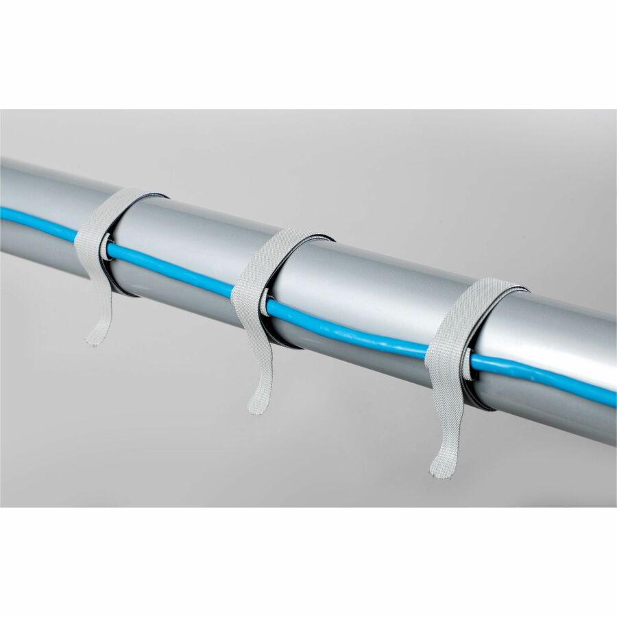 VELCRO®  ONE-WRAP Thin Ties 15in x 1/2in Ties Gray & Black 30 ct - Cable Tie - Black, Gray - 25 lb Loop Tensile - 15" Length - 30 / Pack