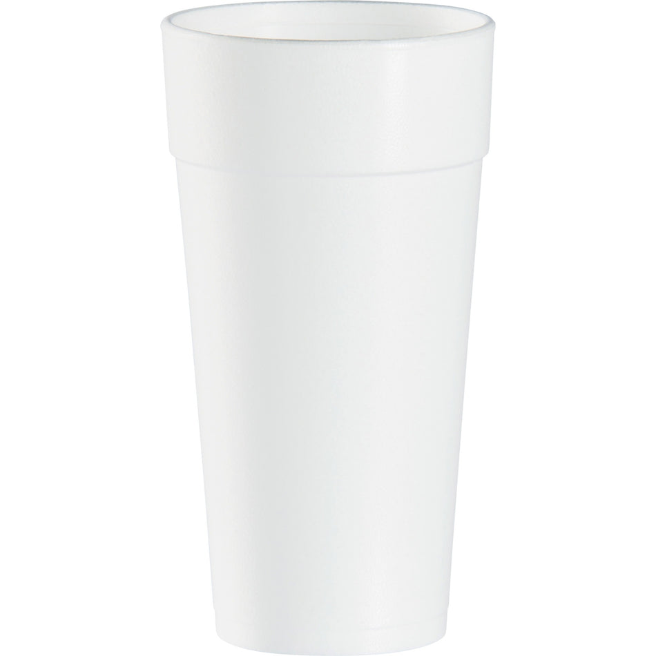 Dart J Cup 24 oz Insulated Foam Cups - 24 fl oz - Round - White - Foam - Coffee, Cappuccino, Tea, Hot Chocolate, Hot Cider, Juice, Soft Drink, Soda, Juice, Smoothie, Water - 20/Bag - 25 / Carton