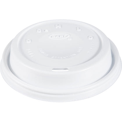 Dart Cappuccino Domed Lid - White Plastic Dome - 100/Bag - Cups