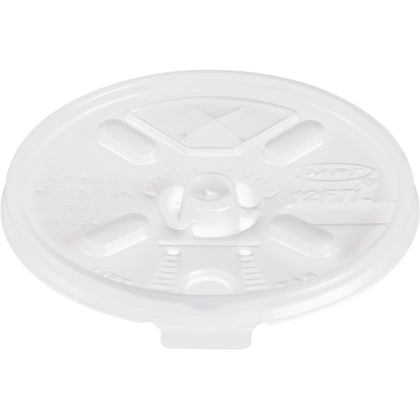 Dart Lift-n-Lock Coffee Cup Clear Lids - Dome - Plastic - White, Translucent - 100/Bag - 10 / Carton