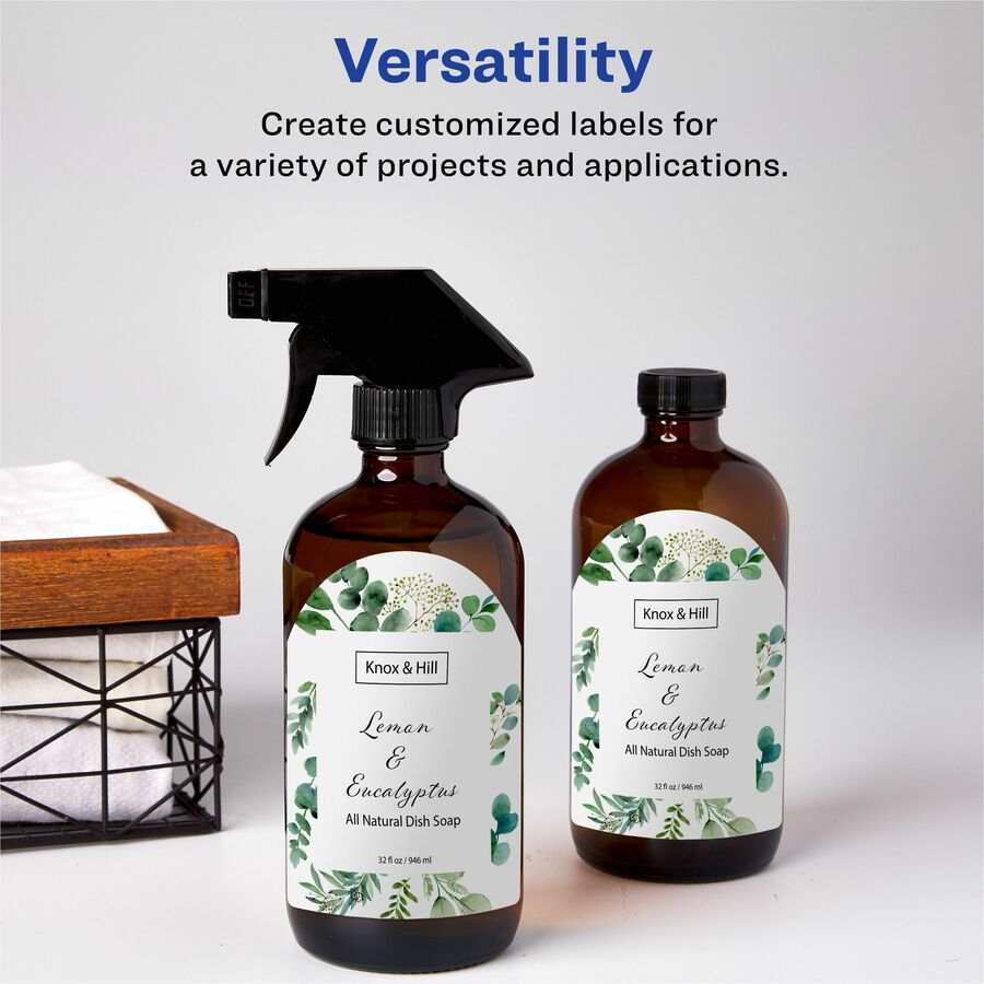 Avery®  Arched Labels - Sure Feed - Print-to-the-Edge - 3" Width x 2 1/4" Length - Permanent Adhesive - Arched Rectangle - Laser - Matte White - Paper - Water Resistant - 9 / Sheet - 10 Total Sheets - 90 Total Label(s) - 90 / Pack