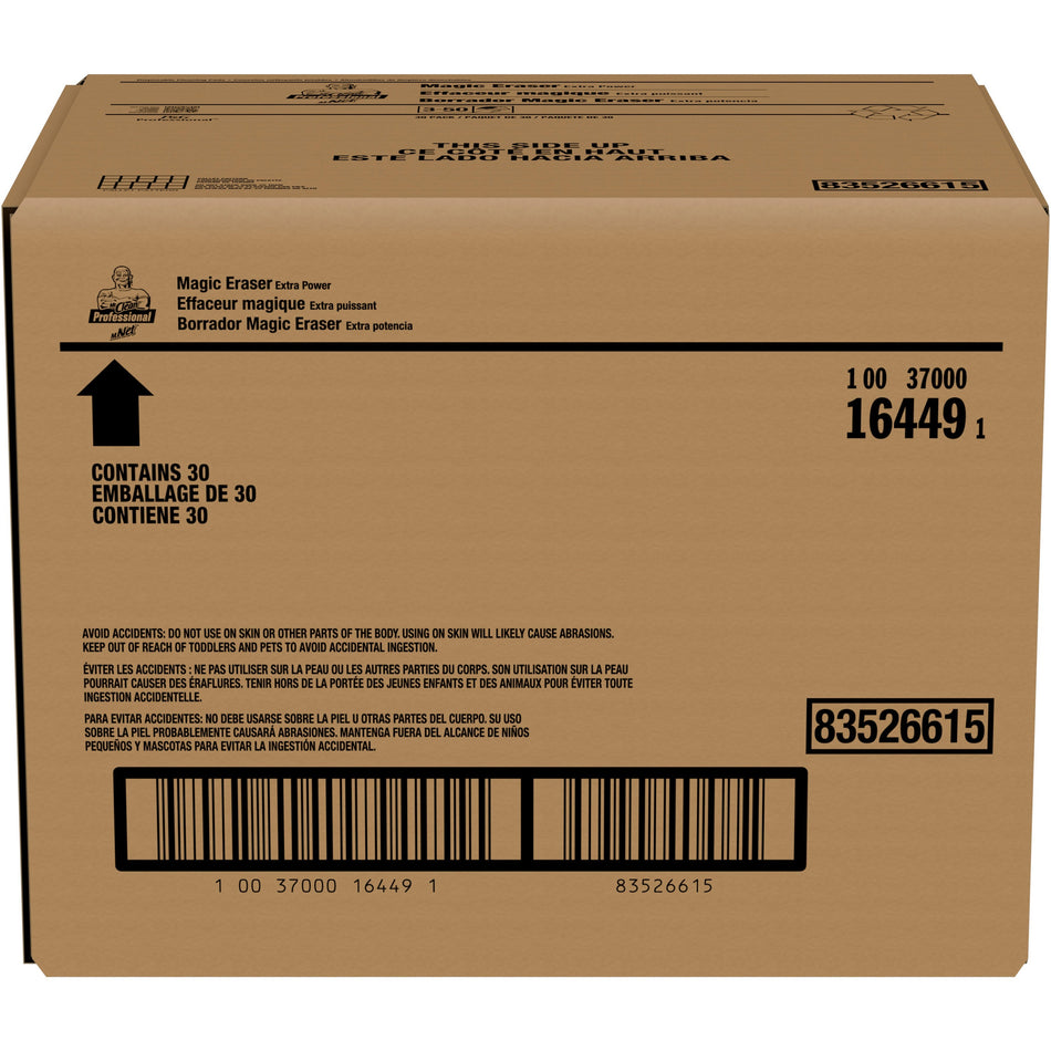 Mr. Clean Extra Durable Magic Eraser Cleaning Pads - For Wall, Floor, Baseboard, Blinds, Door, Stove Top, Refrigerator, Switch Plate - 30 / Carton - Disposable, Chemical-free - Blue, White