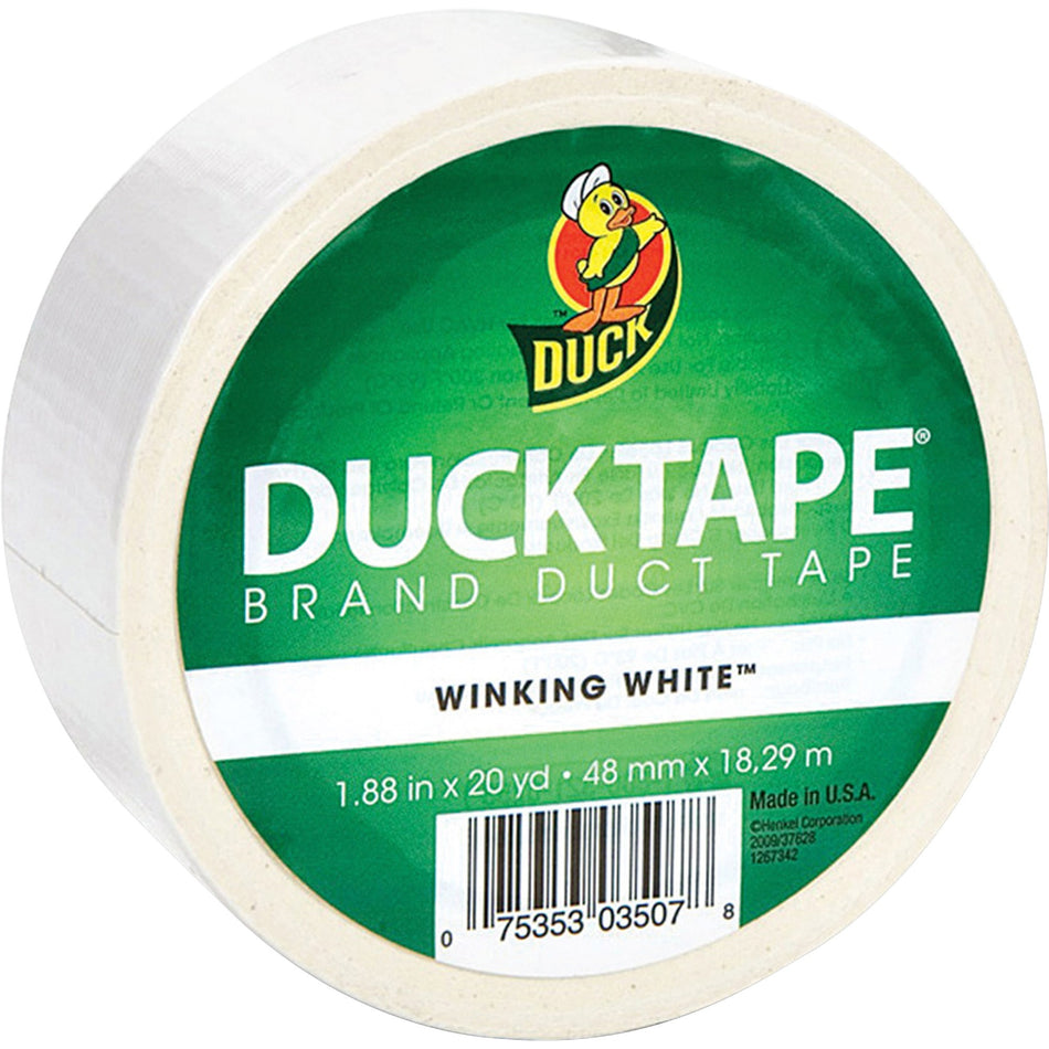 Duck Brand Brand Color Duct Tape - 20 yd Length x 1.88" Width - White - For Repairing, Color Coding, Packing, Crafting - 1 Roll