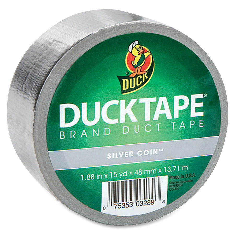 Duck Brand Color Duct Tape - 15 yd Length x 1.88" Width - Chrome - For Color Coding, Repairing, Packing, Crafting - 1 Roll