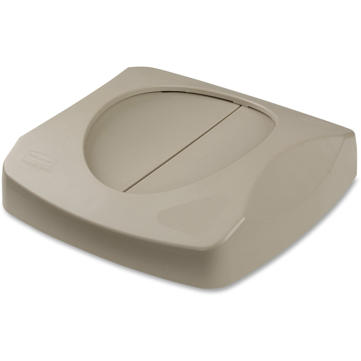 Rubbermaid Commercial Untouchable Swing Top Lid - Beige - 1 Each - Waste Containers & Lids