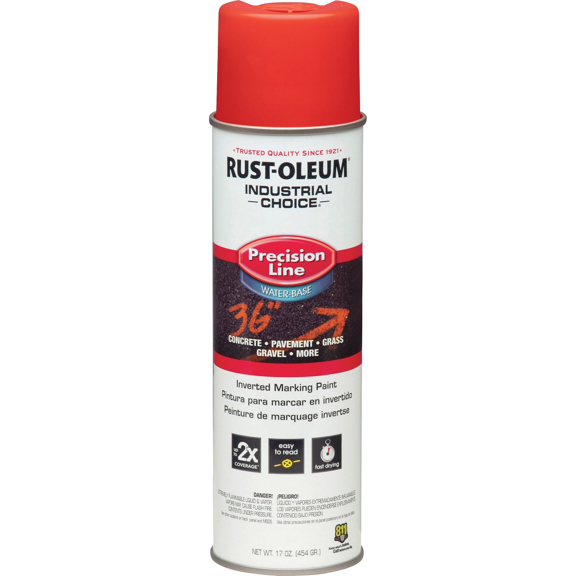 Rust-Oleum Industrial Choice Precision Line Marking Paint - 1 Color(s) - Safety Red - 17 fl oz - 1 Each