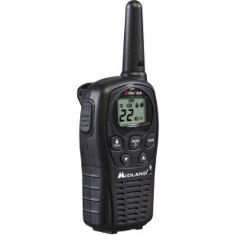 Midland LXT500VP3 Two-way Radio - 22 Radio Channels - 22 GMRS/FRS - Upto 126720 ft - Auto Squelch, Keypad Lock, Silent Operation - Water Resistant - Black - 2 / Each