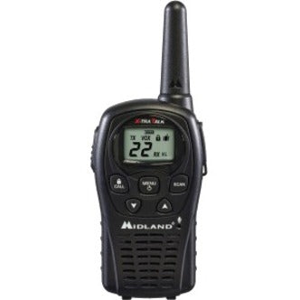 Midland LXT500VP3 Two-way Radio - 22 Radio Channels - 22 GMRS/FRS - Upto 126720 ft - Auto Squelch, Keypad Lock, Silent Operation - Water Resistant - Black - 2 / Each