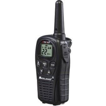 Midland LXT500VP3 Two-way Radio - 22 Radio Channels - 22 GMRS/FRS - Upto 126720 ft - Auto Squelch, Keypad Lock, Silent Operation - Water Resistant - Black - 2 / Each
