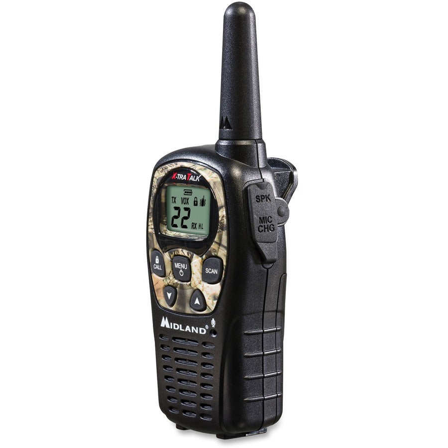 Midland LXT535VP3 24-mile Range 2-Way - 22 Radio Channels - 22 GMRS - Upto 126720 ft - Auto Squelch, Keypad Lock, Silent Operation - Water Resistant - Camouflage, Mossy Oak - 2 / Each