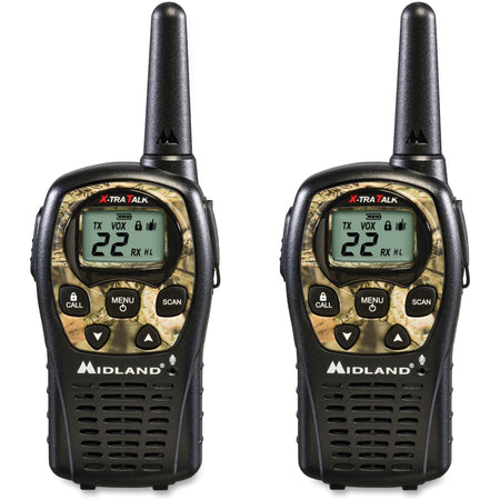 Midland LXT535VP3 24-mile Range 2-Way - 22 Radio Channels - 22 GMRS - Upto 126720 ft - Auto Squelch, Keypad Lock, Silent Operation - Water Resistant - Camouflage, Mossy Oak - 2 / Each