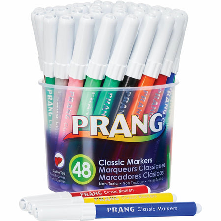 Prang Classic Bullet Tip Art Markers - Bullet Marker Point - Assorted Ink - 48 / Set