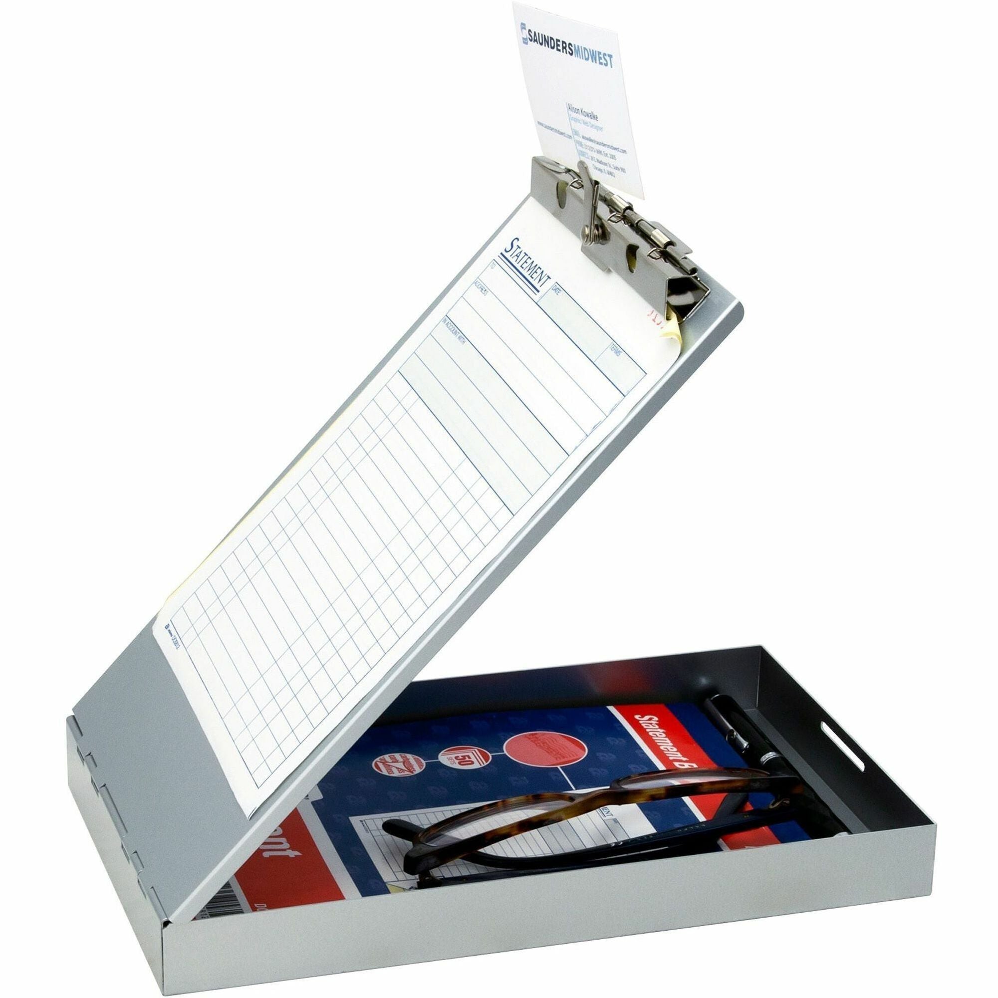 Saunders Recycled Aluminum Redi-Rite Clipboard - Top Opening - 6" x 9" Sheet Size - Aluminum - Silver - 1 Each