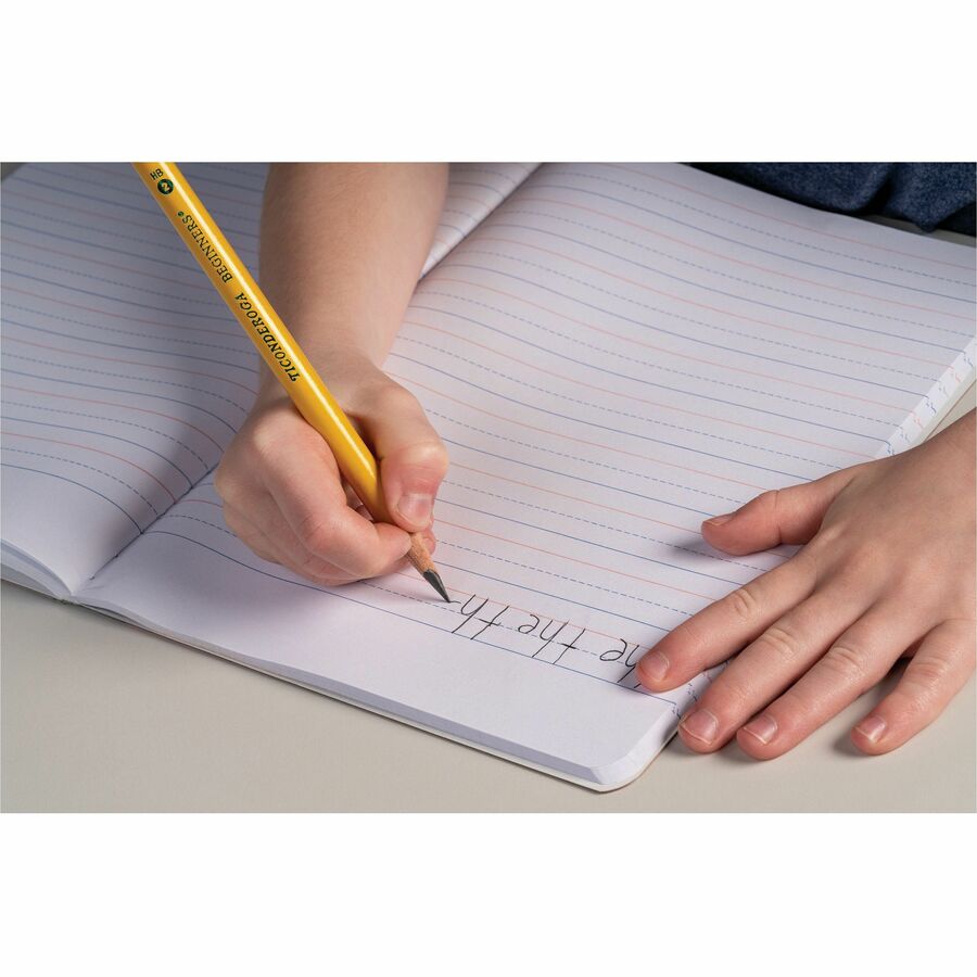 Pacon Primary Journal Dotted Midline Comp Book - 100 Sheets - 0.63" Ruled - 7 1/2" x 9 3/4" Sheet Size - White Paper - Red Cover - 1 Each