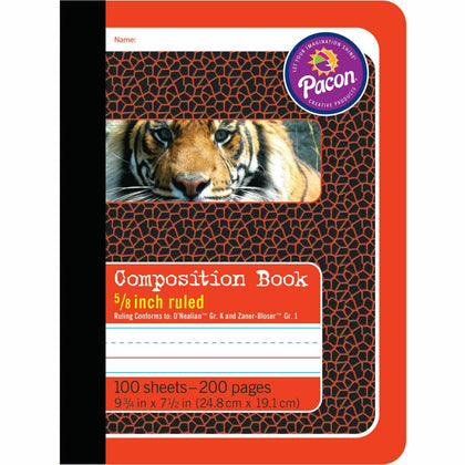 Pacon Primary Journal: Dotted Midline Comp Book - 100 Sheets 0.63’’ Ruled - Student Notebooks & Folders