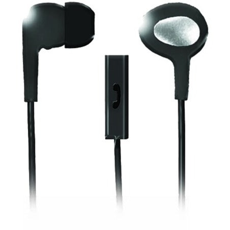 Maxell In-Ear Earbuds with Microphone and Remote - Stereo - Mini-phone (3.5mm) - Wired - 16 Ohm - 20 Hz to 20 kHz - Earbud - Binaural - Open - 4 ft Cable - Black
