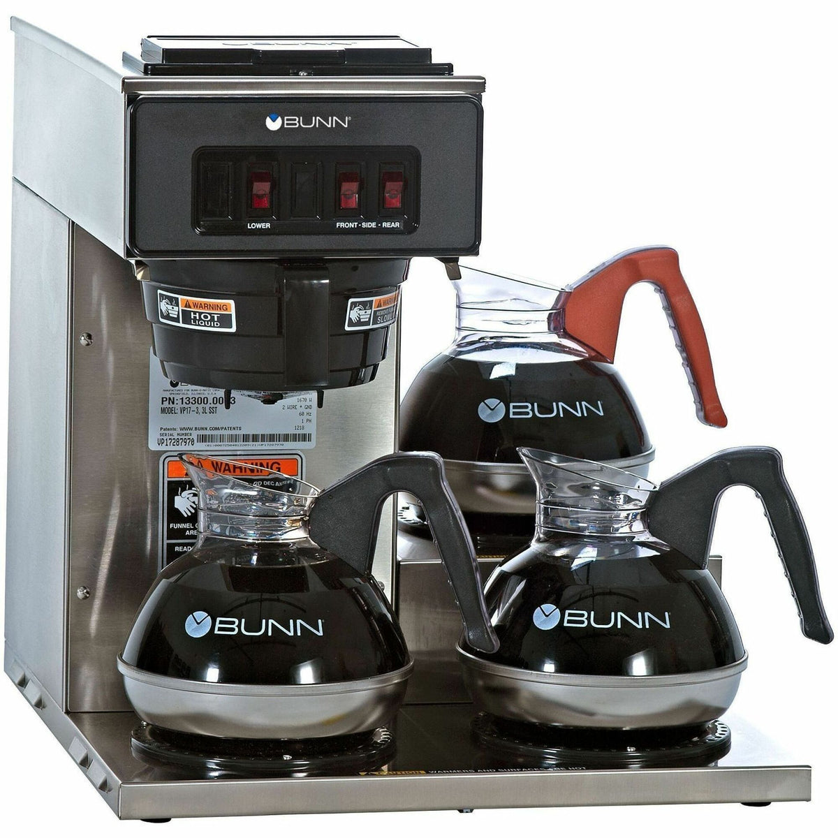 BUNN 12-Cup Low-Profile Pourover Coffee Brewer with 3 Warmers - 2000