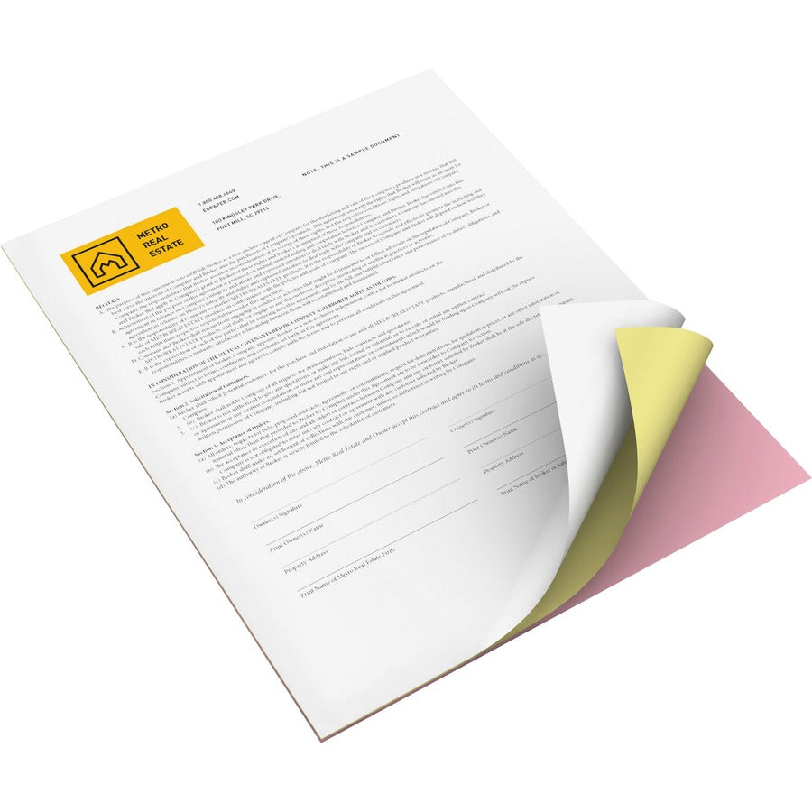 Xerox Bold Digital Carbonless Paper - White - Letter - 8 1/2" x 11" - Sustainable Forestry Initiative (SFI) - Environmentally Friendly, Precollated, Capsule Control Coating - White, Yellow, Pink - 3/Set - 835 / Carton