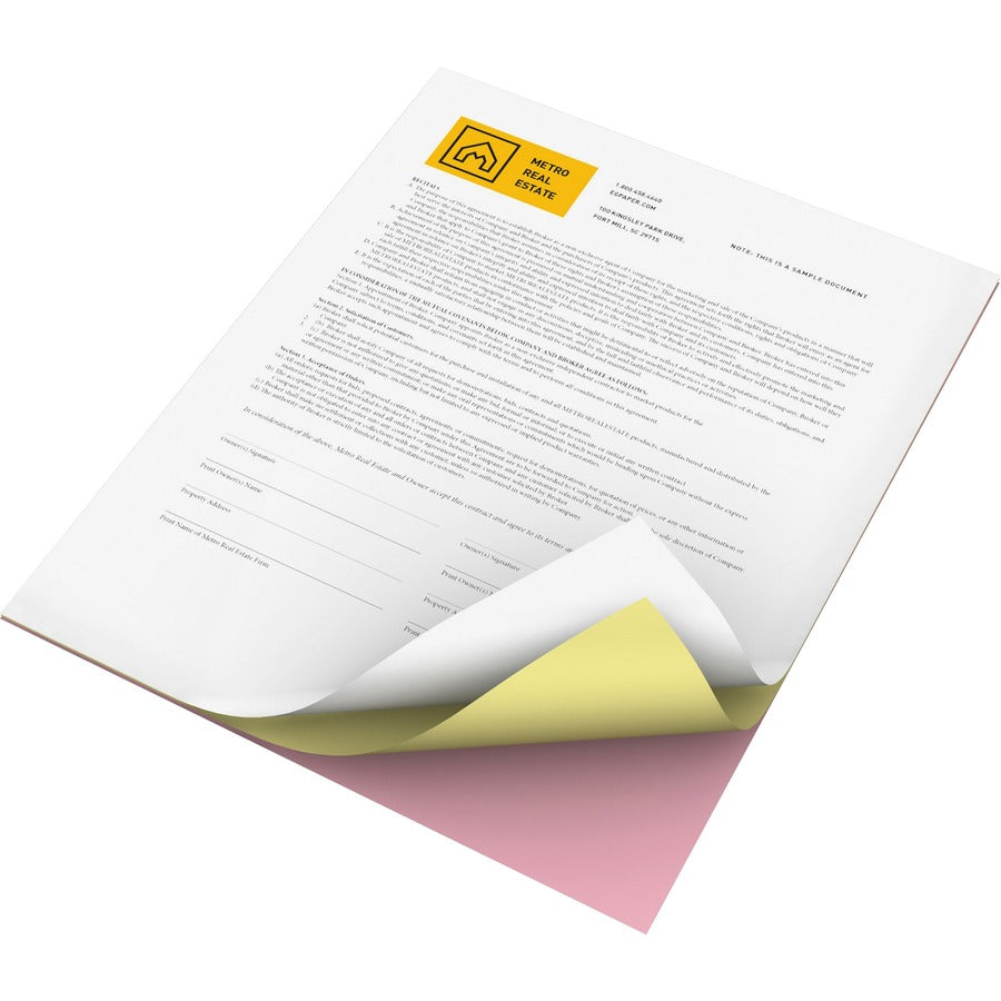 Xerox Bold Digital Carbonless Paper - White - Letter - 8 1/2" x 11" - Sustainable Forestry Initiative (SFI) - Environmentally Friendly, Precollated, Capsule Control Coating - White, Yellow, Pink - 3/Set - 835 / Carton