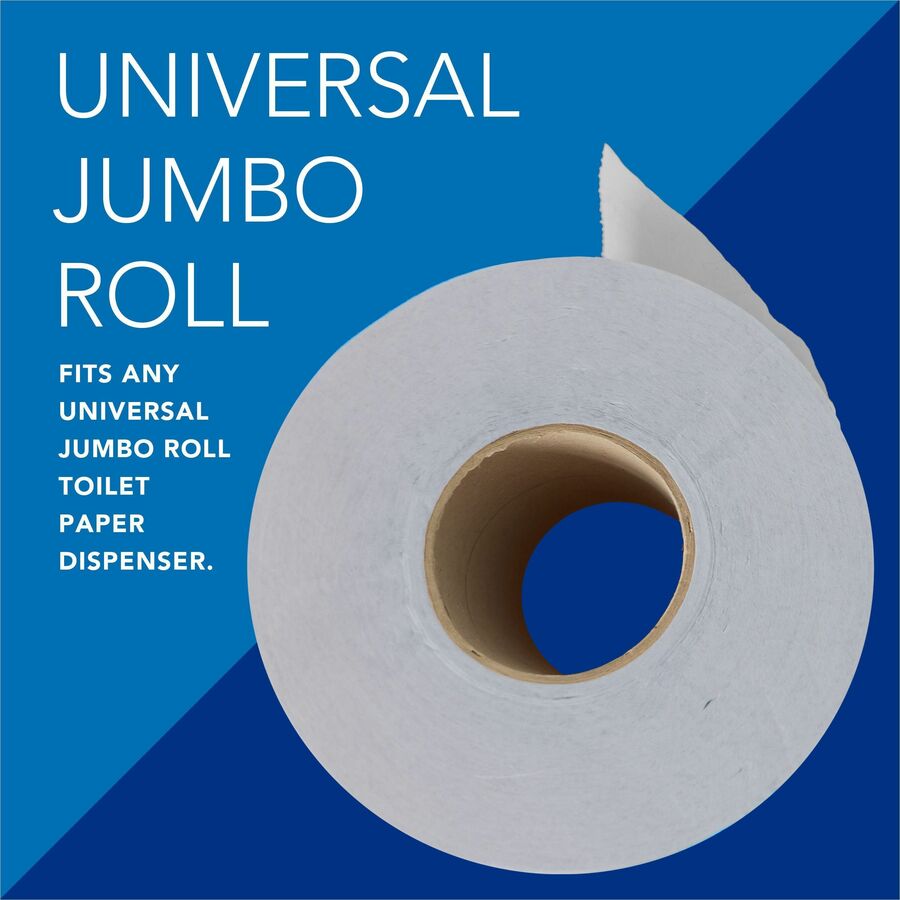 Scott High-Capacity Jumbo Roll Toilet Paper - 2 Ply - 3.50" Width x 1000 ft Length - 9" Roll Diameter - White - Fiber - 4 / Carton