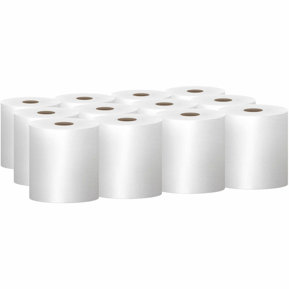 Scott Essential Universal Hard Roll Towels with Absorbency Pockets - 1 Ply - 8" Width x 800 ft Length - 7.87" Roll Diameter - White - 12 / Carton