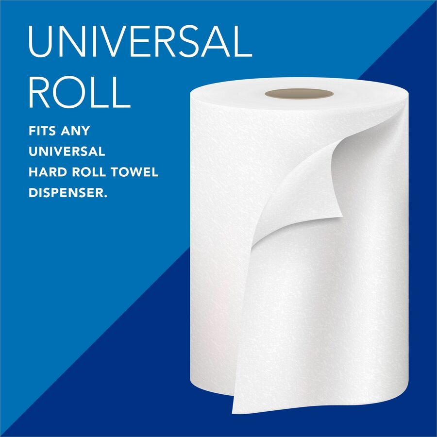 Scott Essential Universal Hard Roll Towels with Absorbency Pockets - 1 Ply - 8" Width x 800 ft Length - 7.87" Roll Diameter - White - 12 / Carton