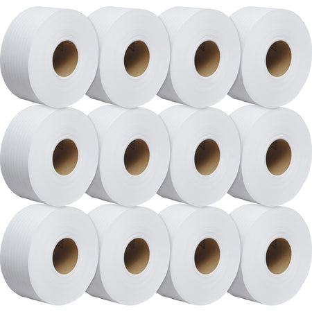 Scott JRT Jr Jumbo Roll Bath Tissue - 1 Ply - 3.55" Width x 2000 ft Length - White - Fiber - 12 / Carton