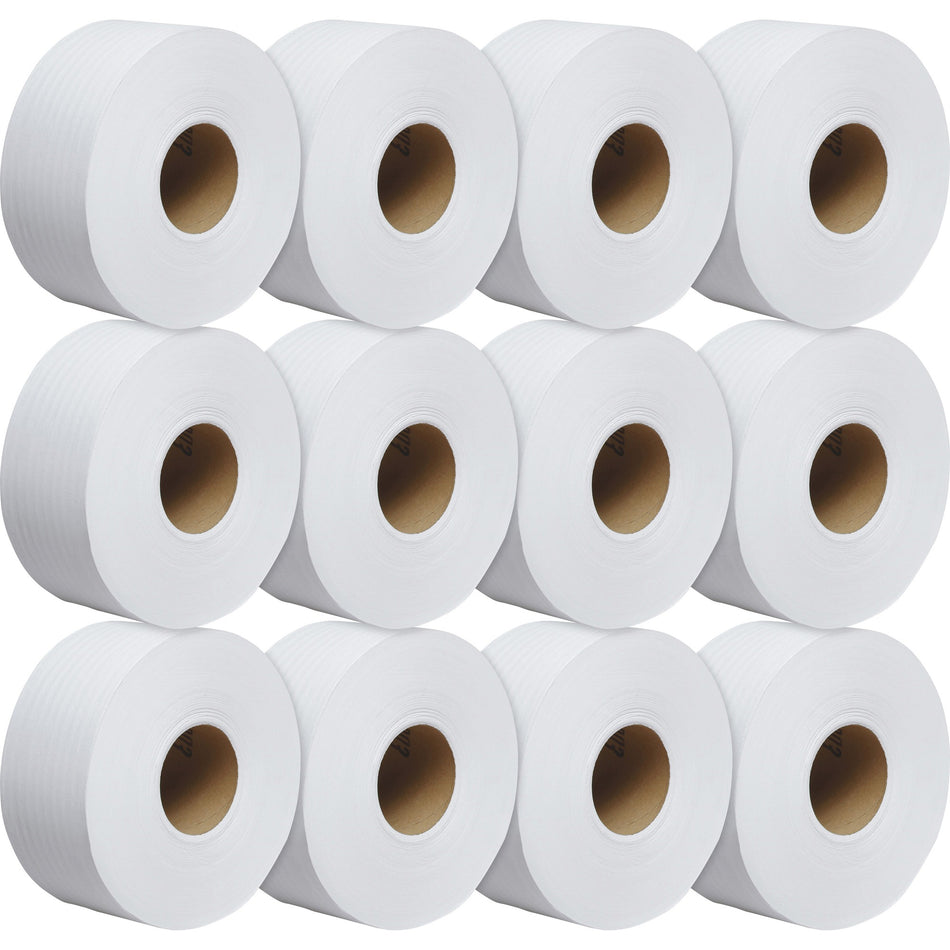 Scott JRT Jr Jumbo Roll Bath Tissue - 1 Ply - 3.55" Width x 2000 ft Length - White - Fiber - 12 / Carton